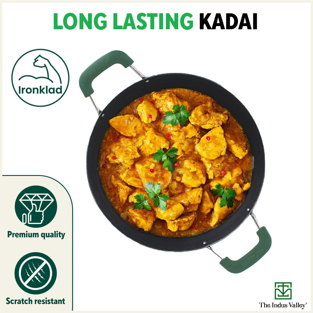 The Indus Valley 100% Pure Sheet Iron Kadai with Silicon Handle, Seasoned, Toxin-free - view 10