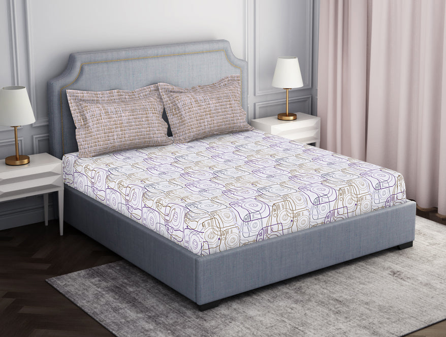 Spaces India Youthopia Geometric 100% Cotton Double Bedsheet - Essentials by Spaces - view 2