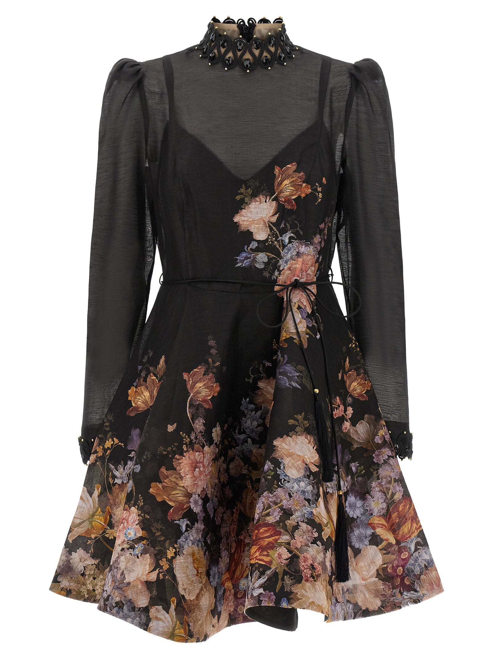Zimmermann Vaillant Embellish Dress – 55% linen, 45% silk