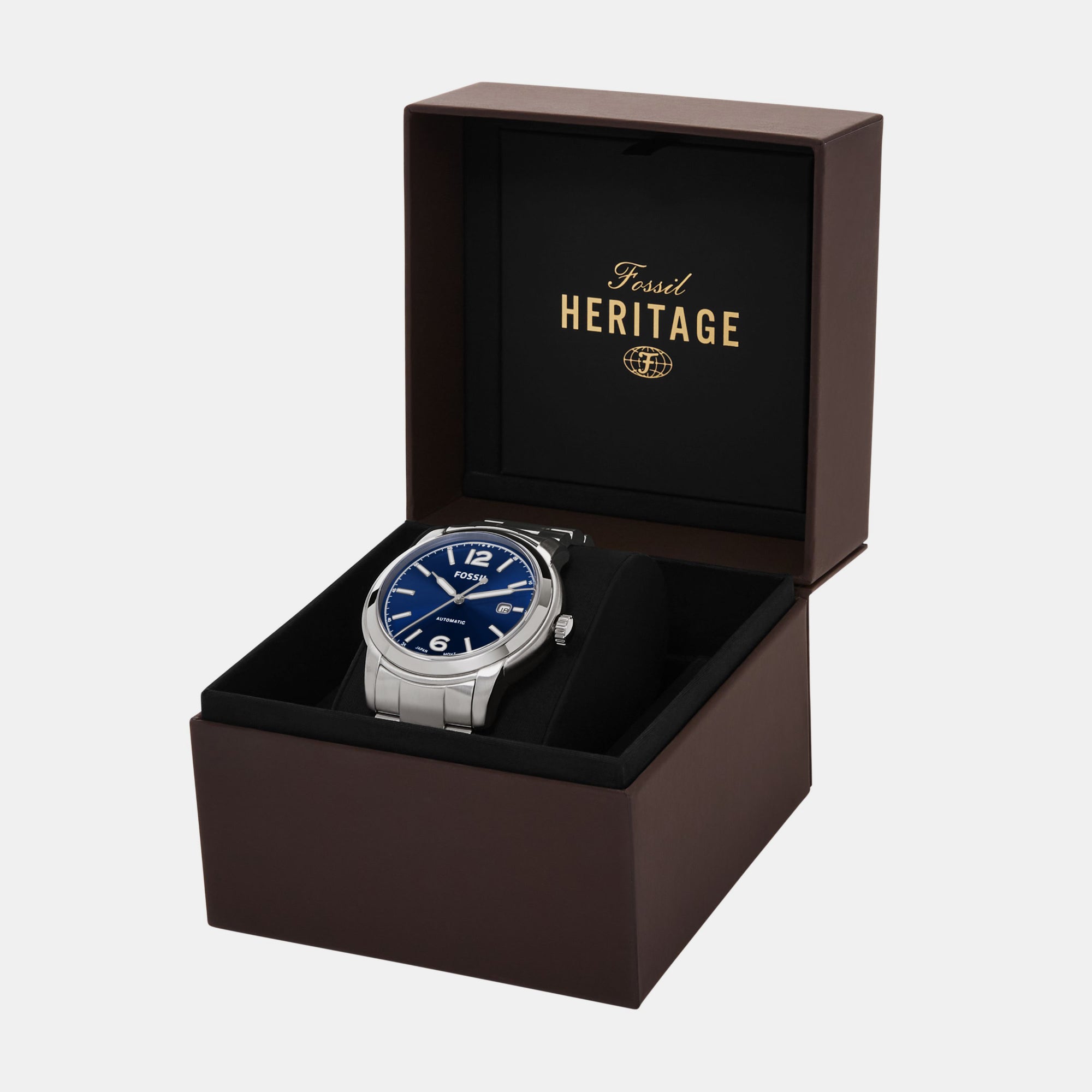 Fossil Heritage Men Automatic Blue Dial Analog Stainless Steel Watch ME3244 - view 9