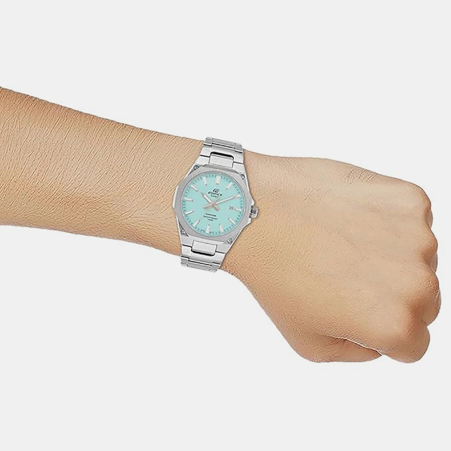 Casio Edifice Men Quartz Turquoise Blue Dial Analog Stainless Steel Watch ED604 - view 5
