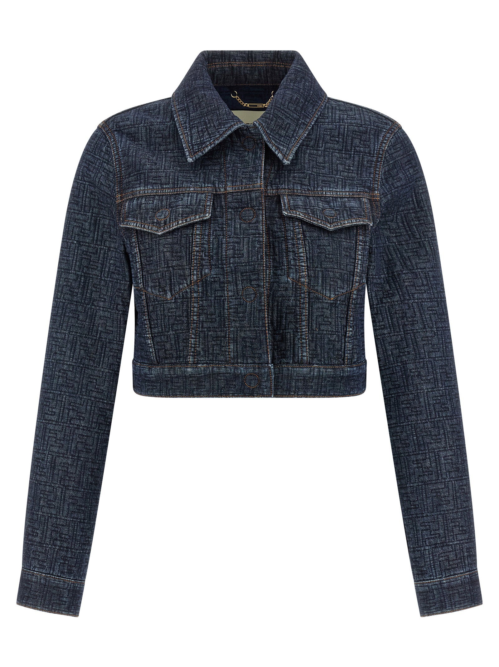 Fendi Ff Denim Bolero Jacket – 100% cotton