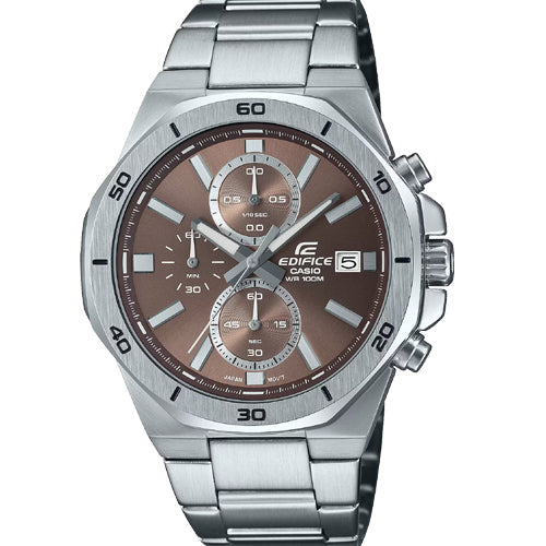 Casio Edifice Standard Chronograph Brown Dial Men 44.3mm ED585 EFV-640D-5AV