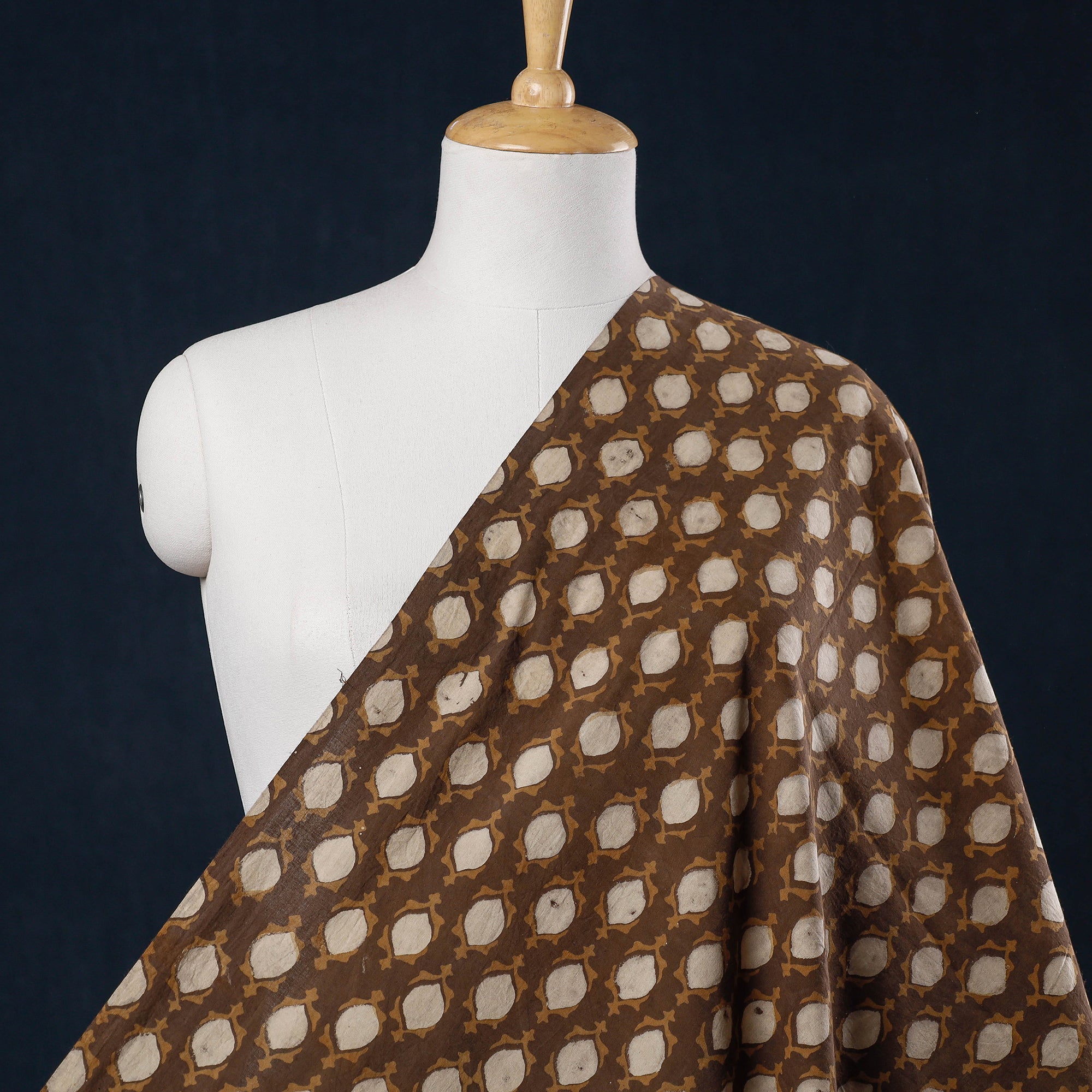 SOUTH KARGHA Brown - Akola Hand Block Printed Cotton Fabric