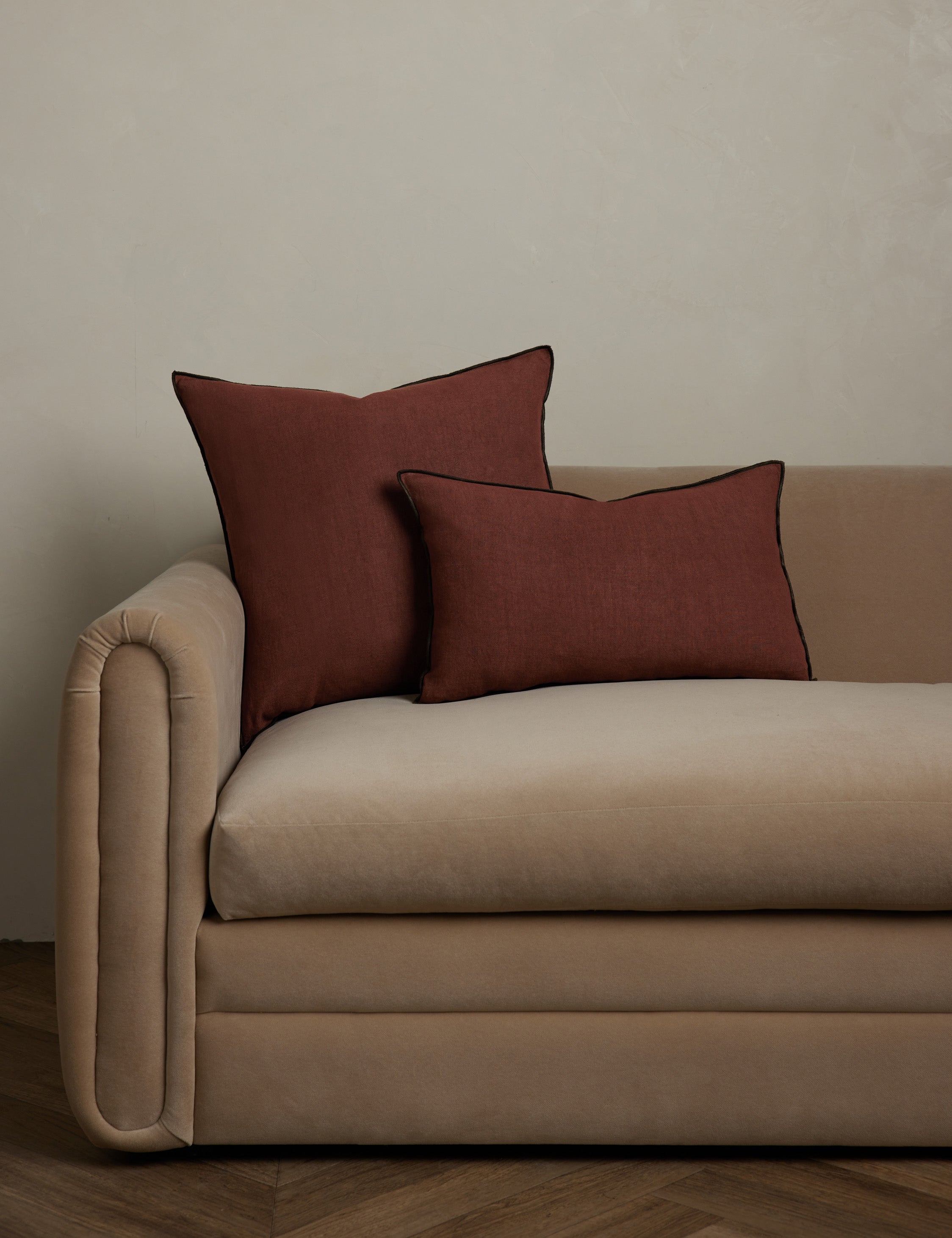 Lulu and Georgia Carys Contrast Linen Pillow - view 2