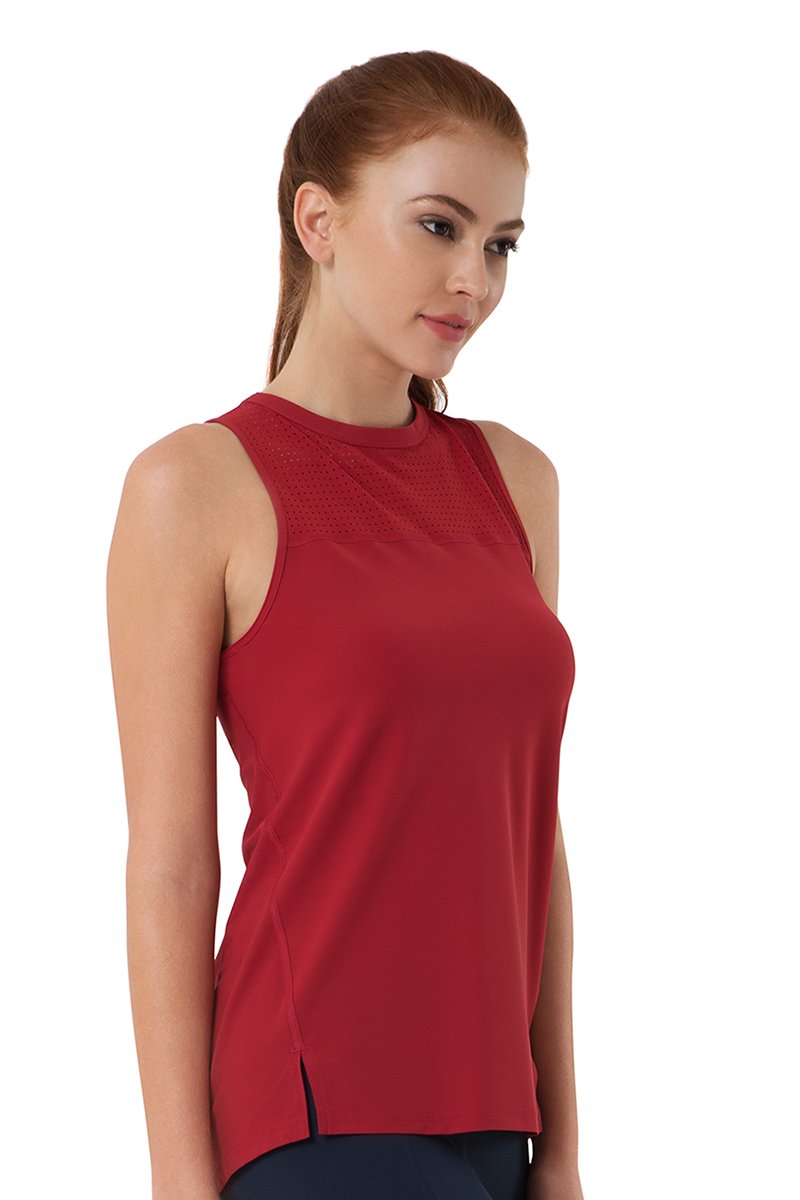 amante Smooth and Seamless Fitness Tank Top - Deep Claret - view 2