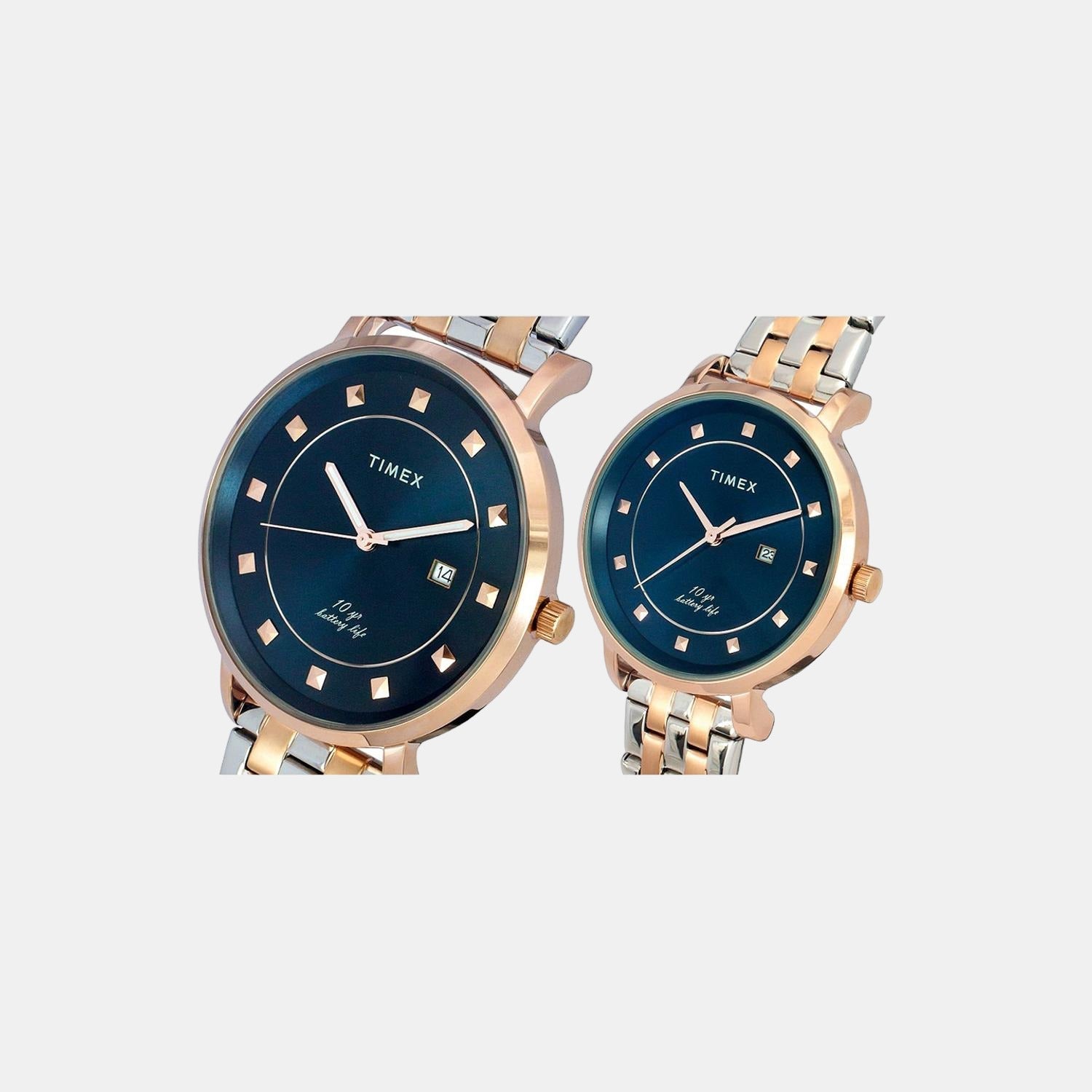 Timex Empera Couple Quartz Blue Dial Analog Stainless Steel Watch TW00PR282 - view 5
