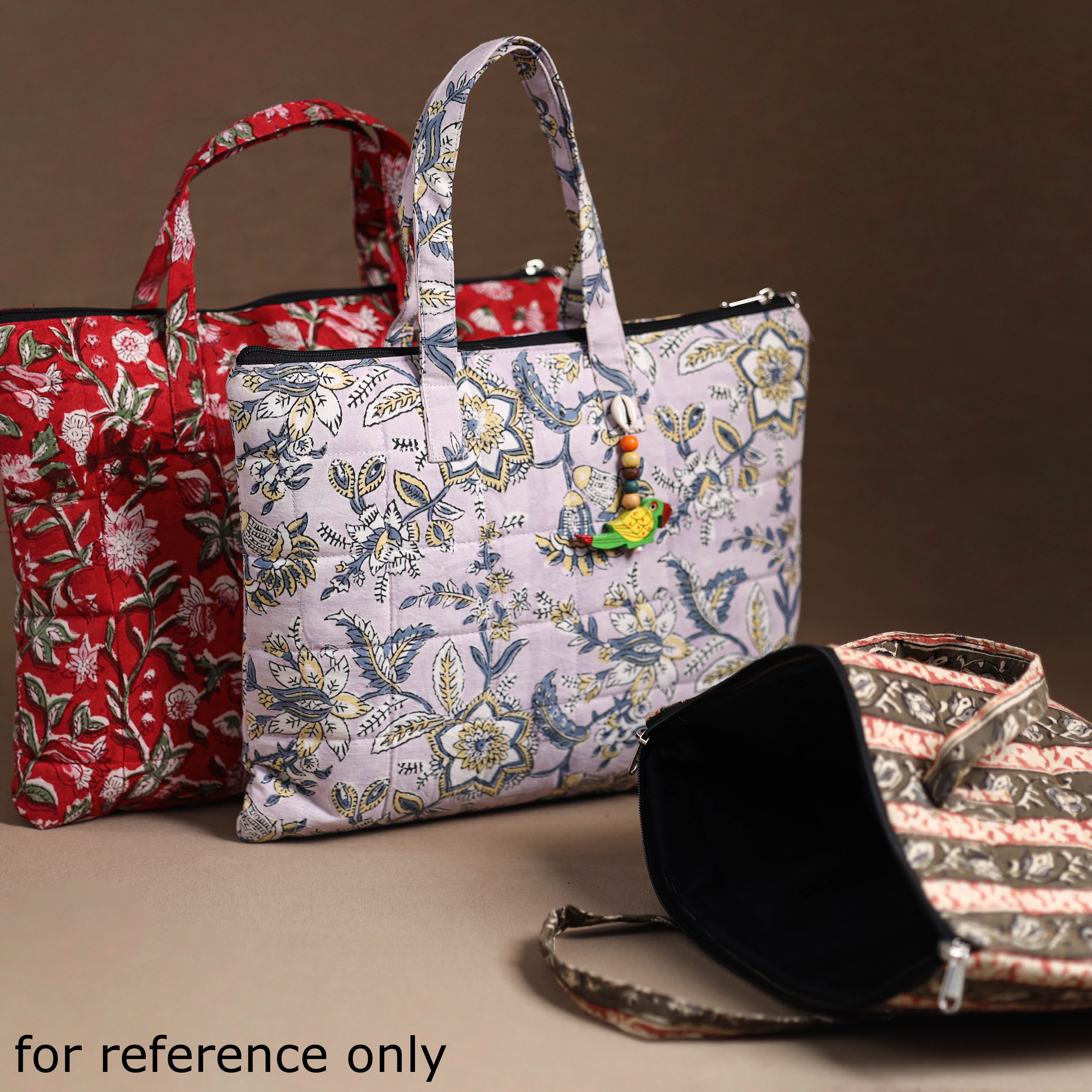 NOORI BAZAR Beige - Handcrafted Quilted Cotton Hand Bag 18 - view 3
