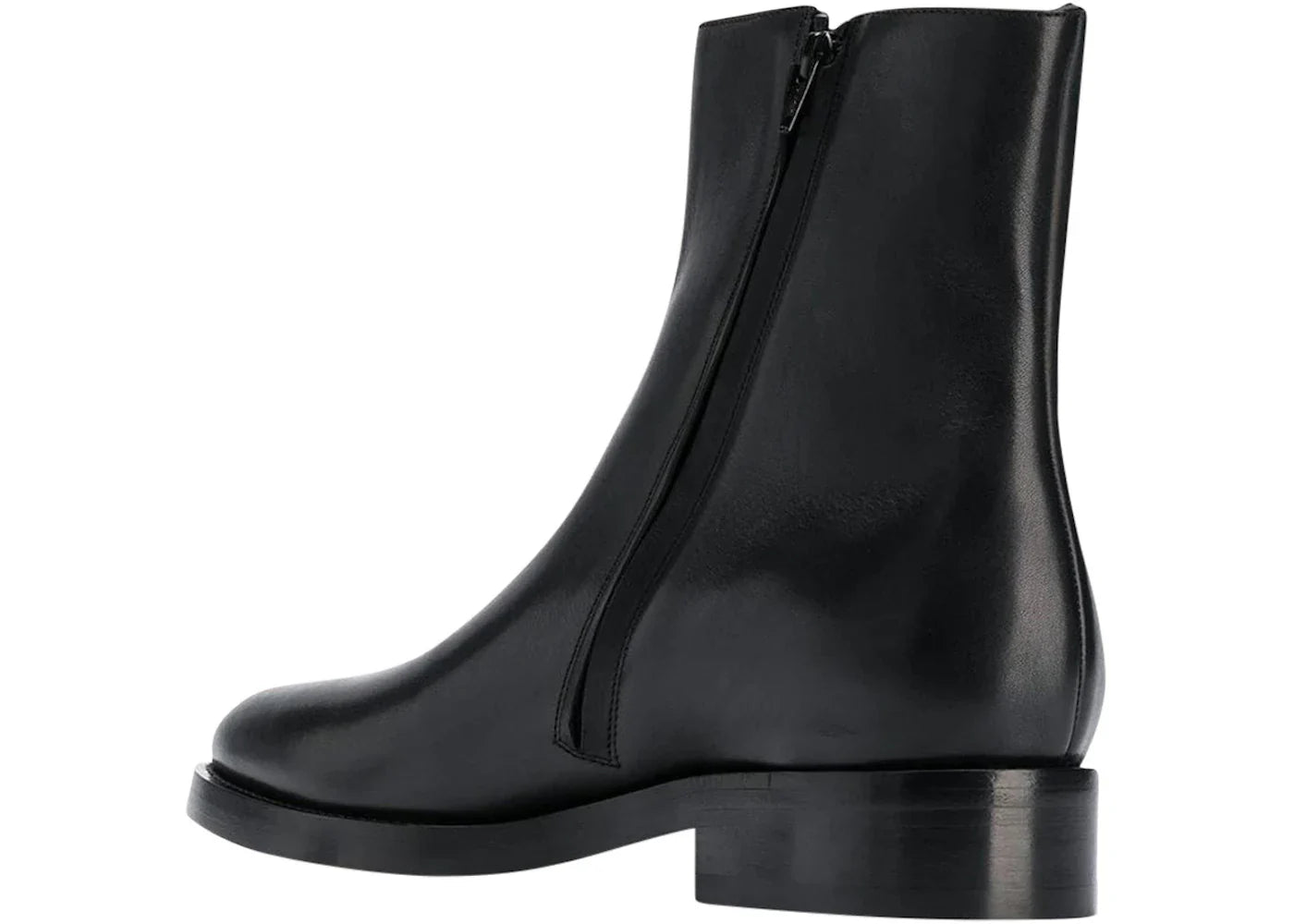 Balenciaga Leather Ankle Boot Black White Logo - view 2