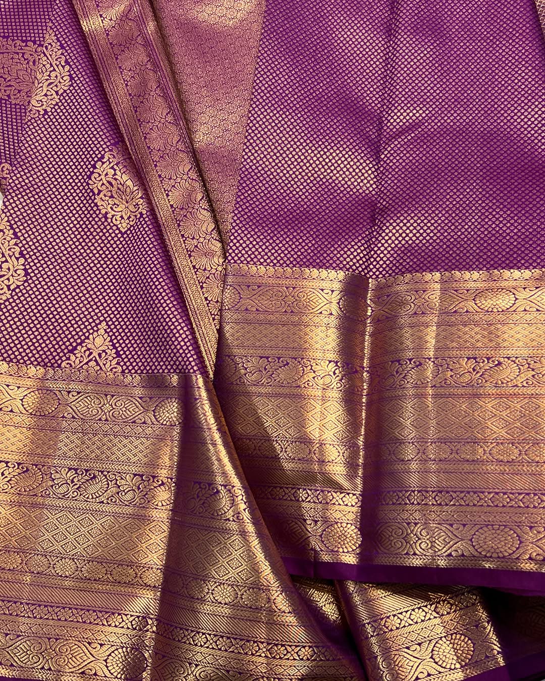 Aayna Precious Purple Soft Banarasi Silk Saree With Ebullience Blouse Piece - view 3