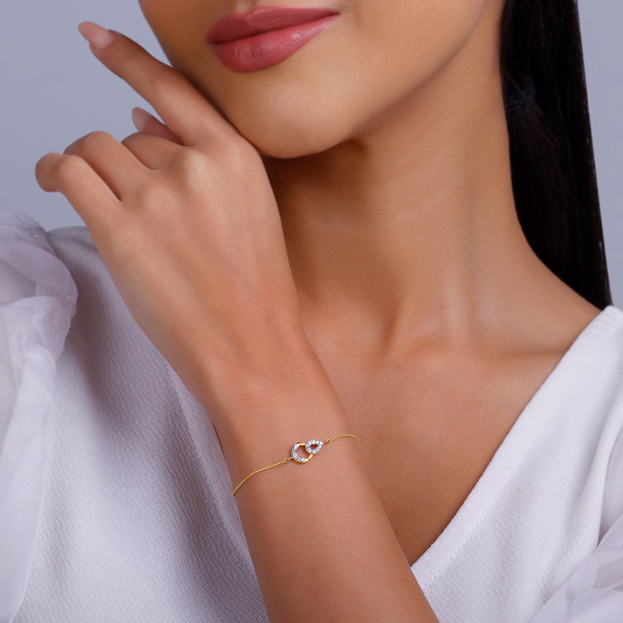 GIVA Jewellery Gold Ember Diamond Bracelet - view 3