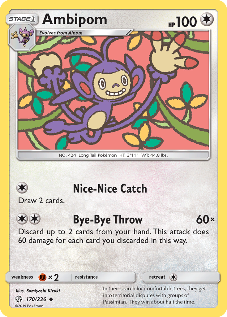 Uncommon sm12-170 reverse – Pokémon Ambipom - 170/236 - Uncommon [sm12-170] [Reverse Holo] - Ambipom - 170/236 - Uncommon
