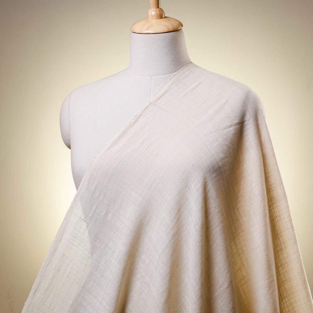 AHA VASTRA HANDLOOM Beige - Jhiri Handloom Cotton Plain Fabric 02