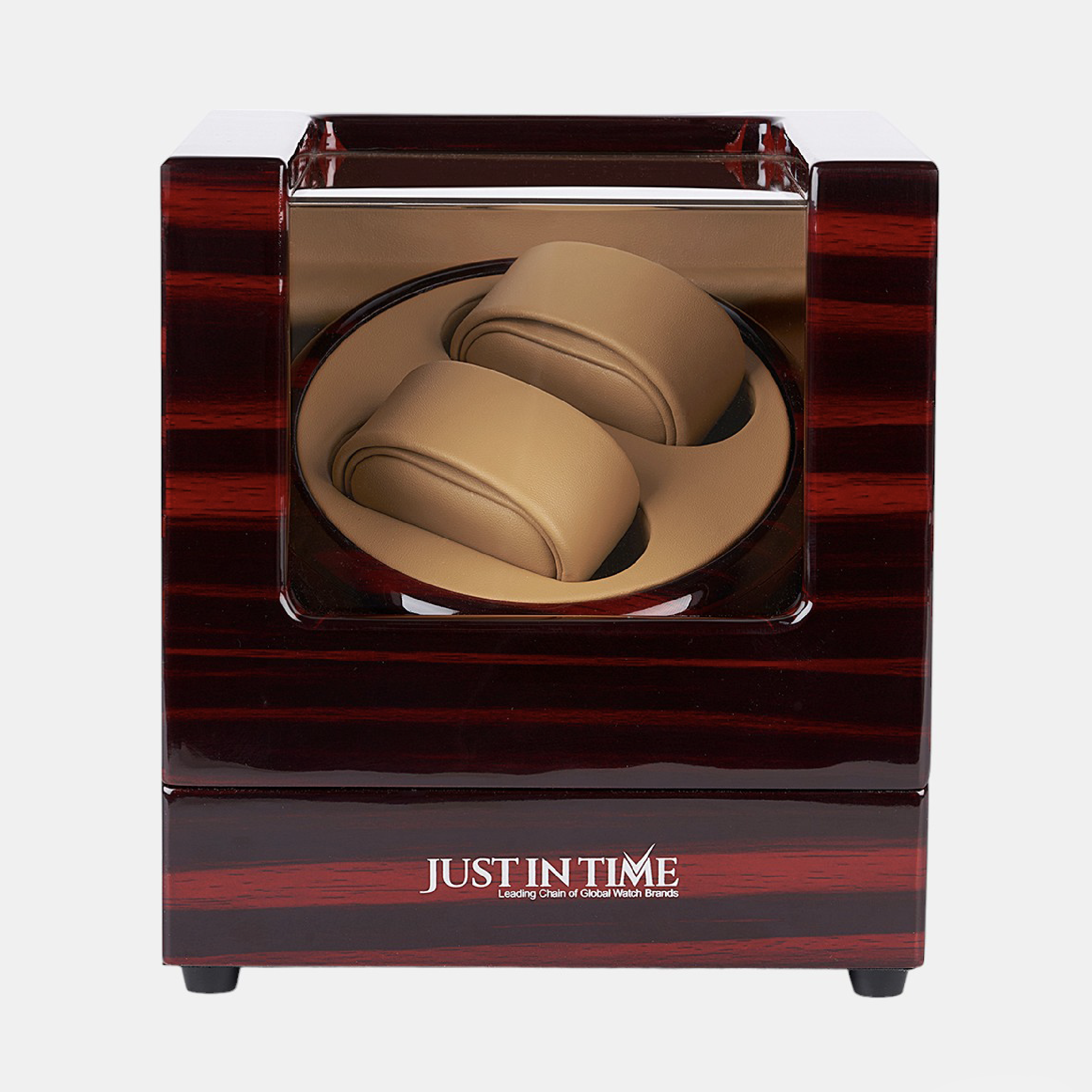 Automatic red beige – Watch Winder Automatic Red and Beige Two Watch Wooden Winder