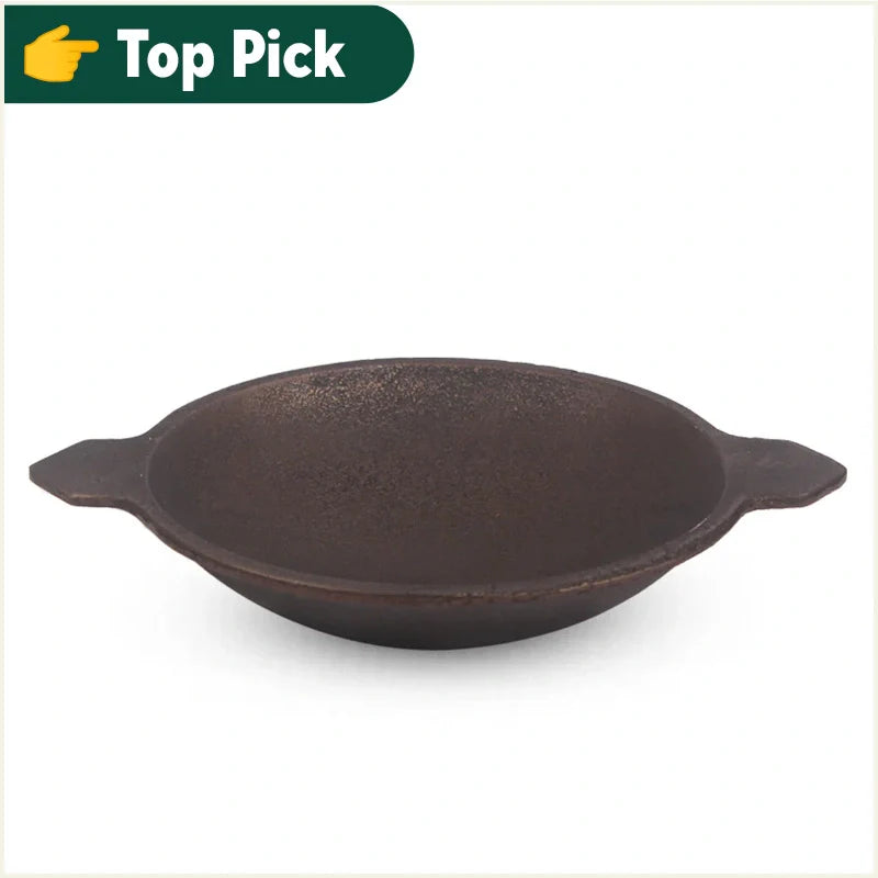 The Indus Valley CASTrong Cast Iron Appam Pan/Appachetty, Pre-seasoned, Nonstick, 100% Pure, Toxin-free, Induction, 22cm