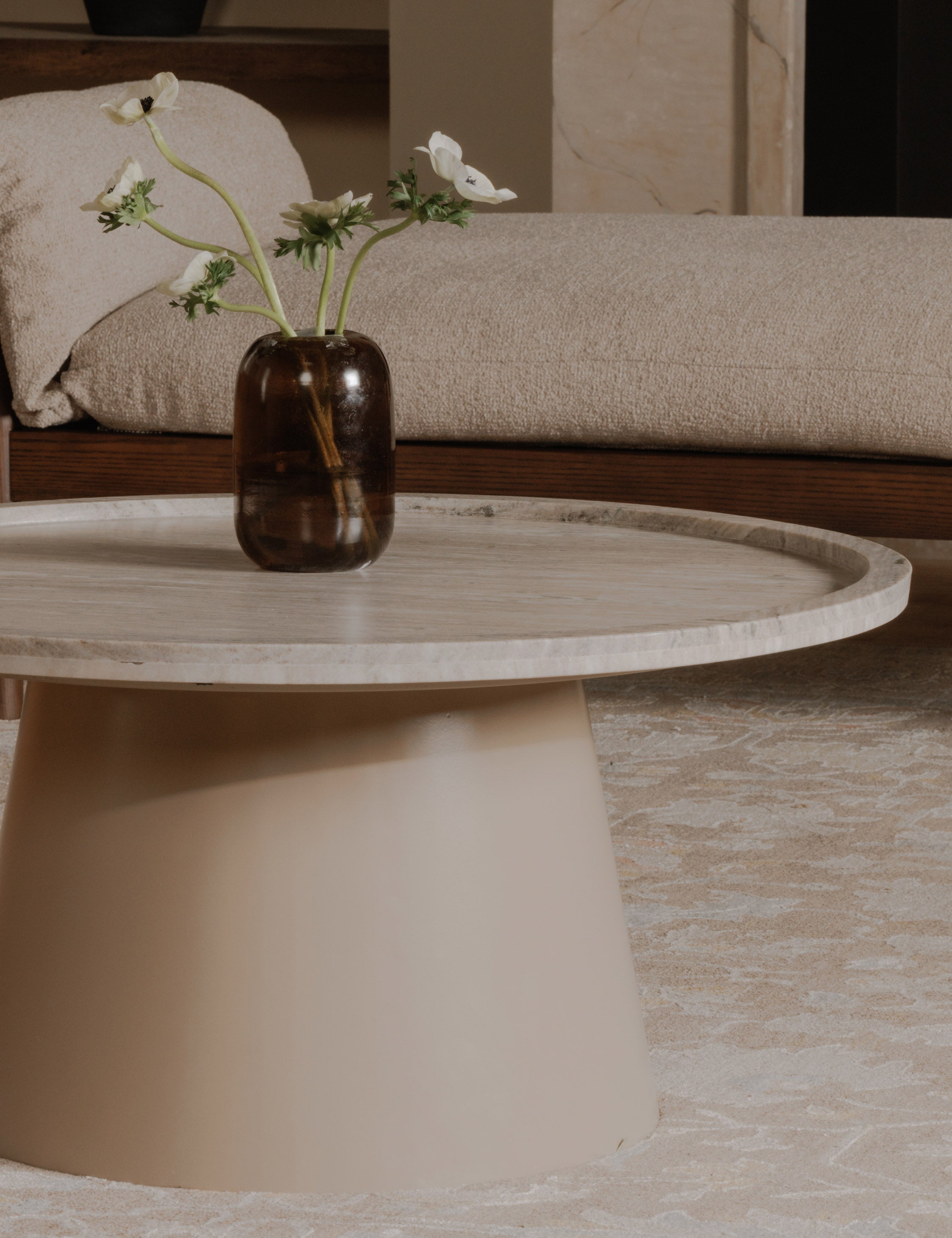 Lulu and Georgia Samar Round Coffee Table – White Marble - view 2