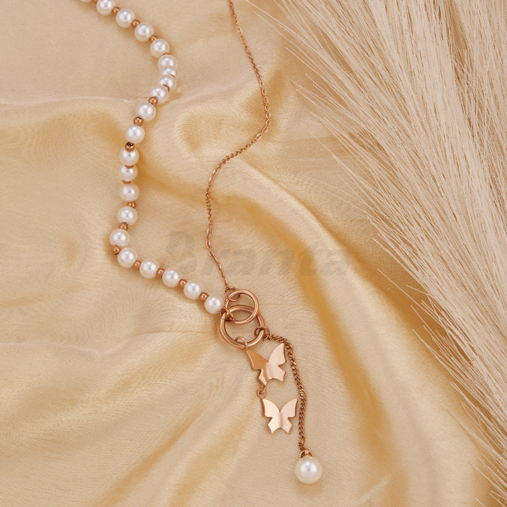 Branta Butterfly Pearl Charm Necklace - view 2