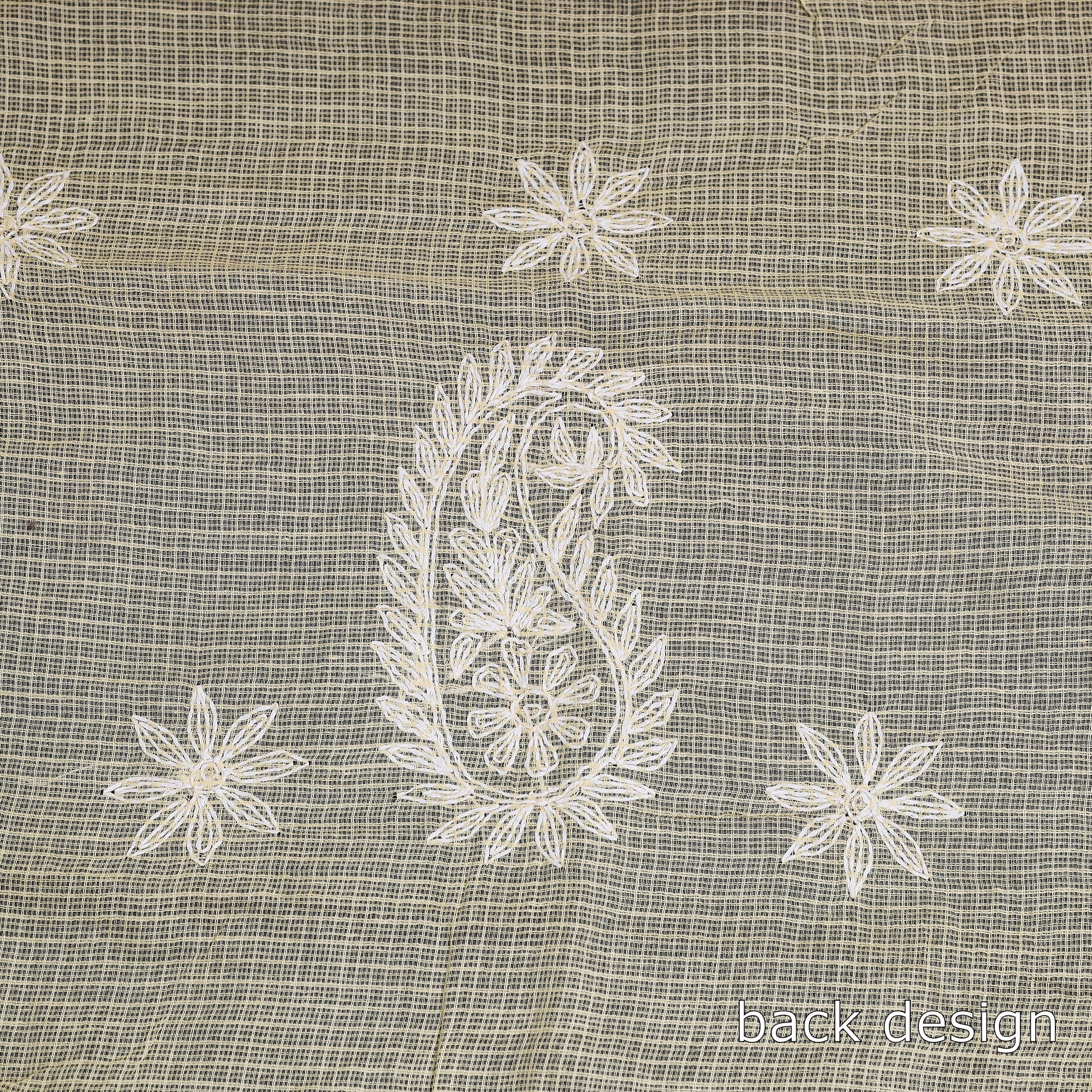 ITOKRI CRAFTS INITIATIVE Beige - 2pc Hand Embroidery Kota Doria Chikankari Dress Material - view 5