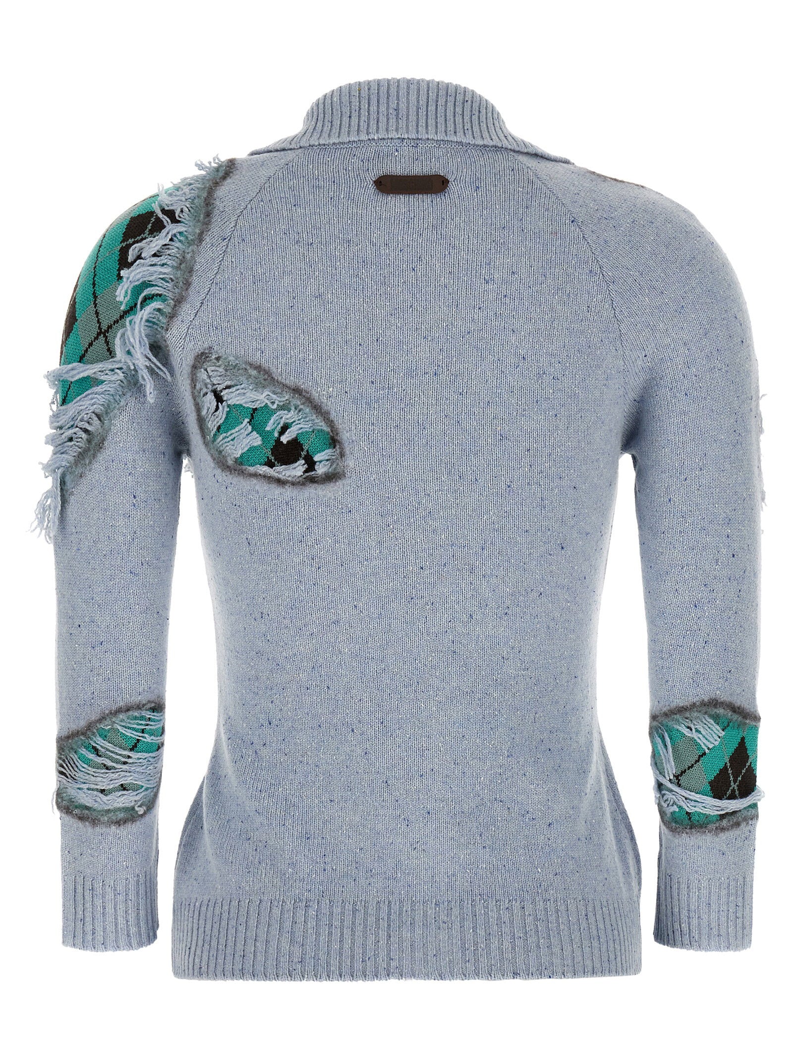 Moschino Distressed Argyle Cardigan - view 2