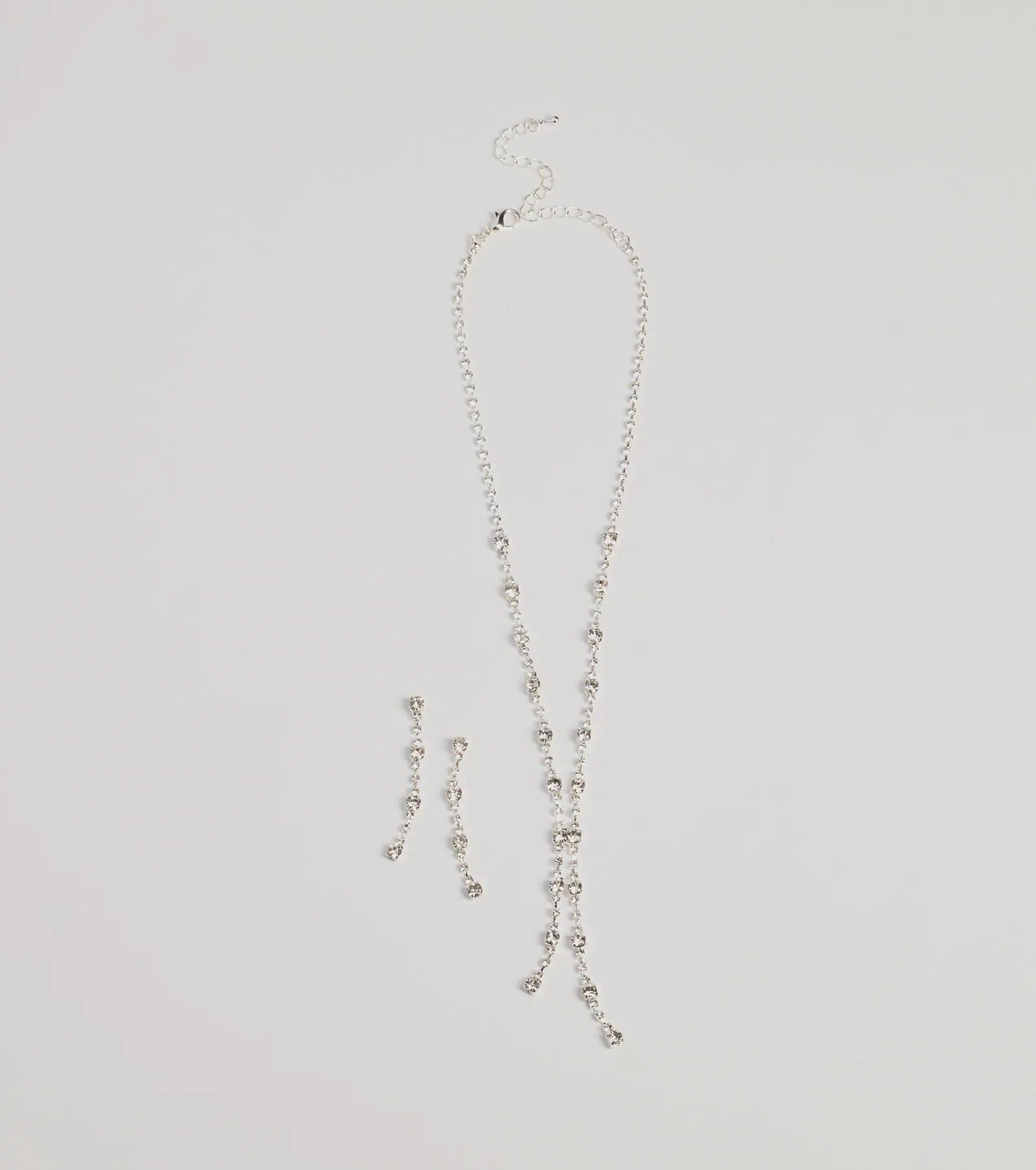 Windsor Glam Shine Rhinestone Lariat Necklace Set