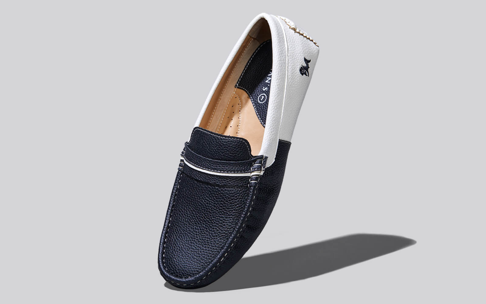 Neeman's Color Block Loafers : White-Black - view 5