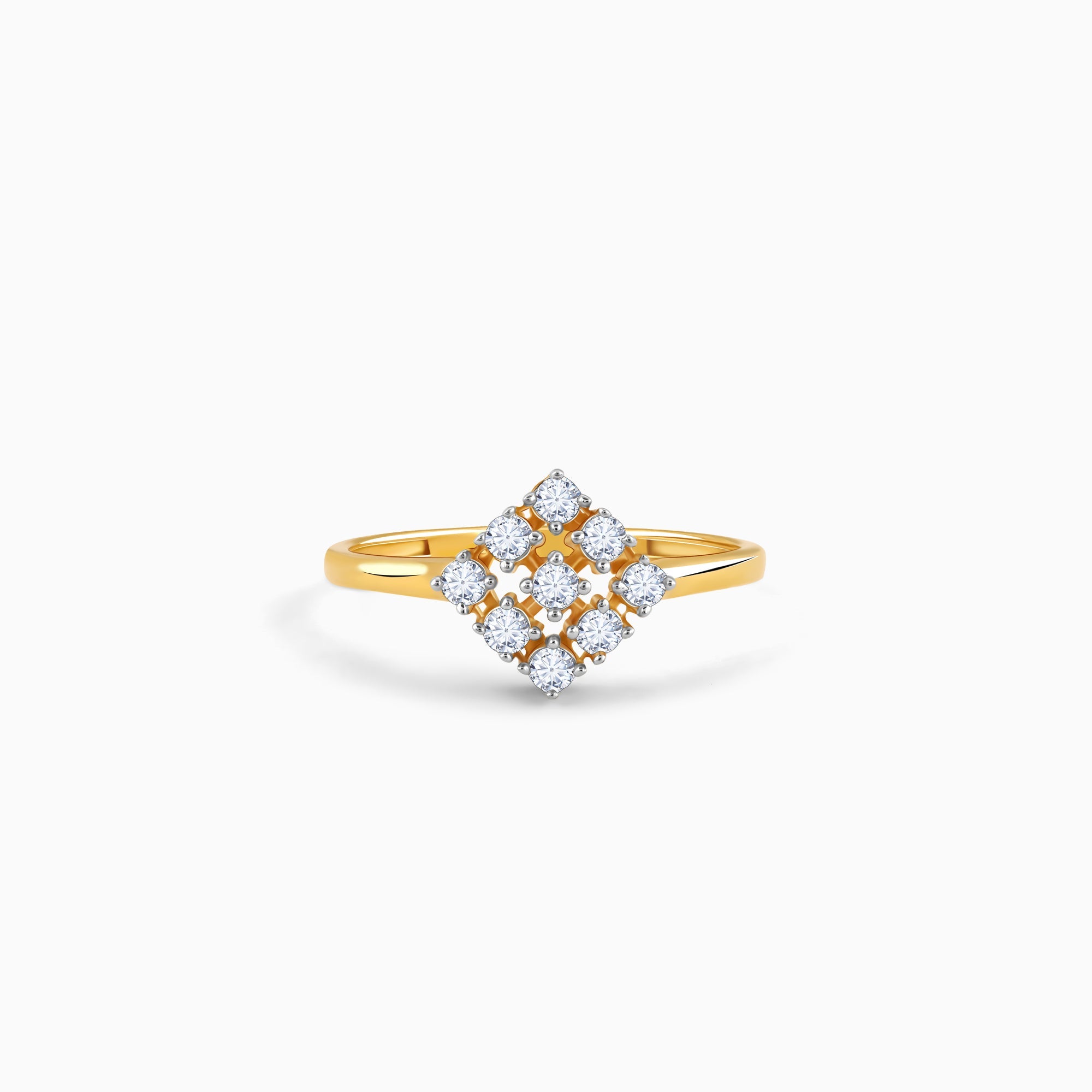 GIVA Jewellery Gold Vierkant Diamond Ring