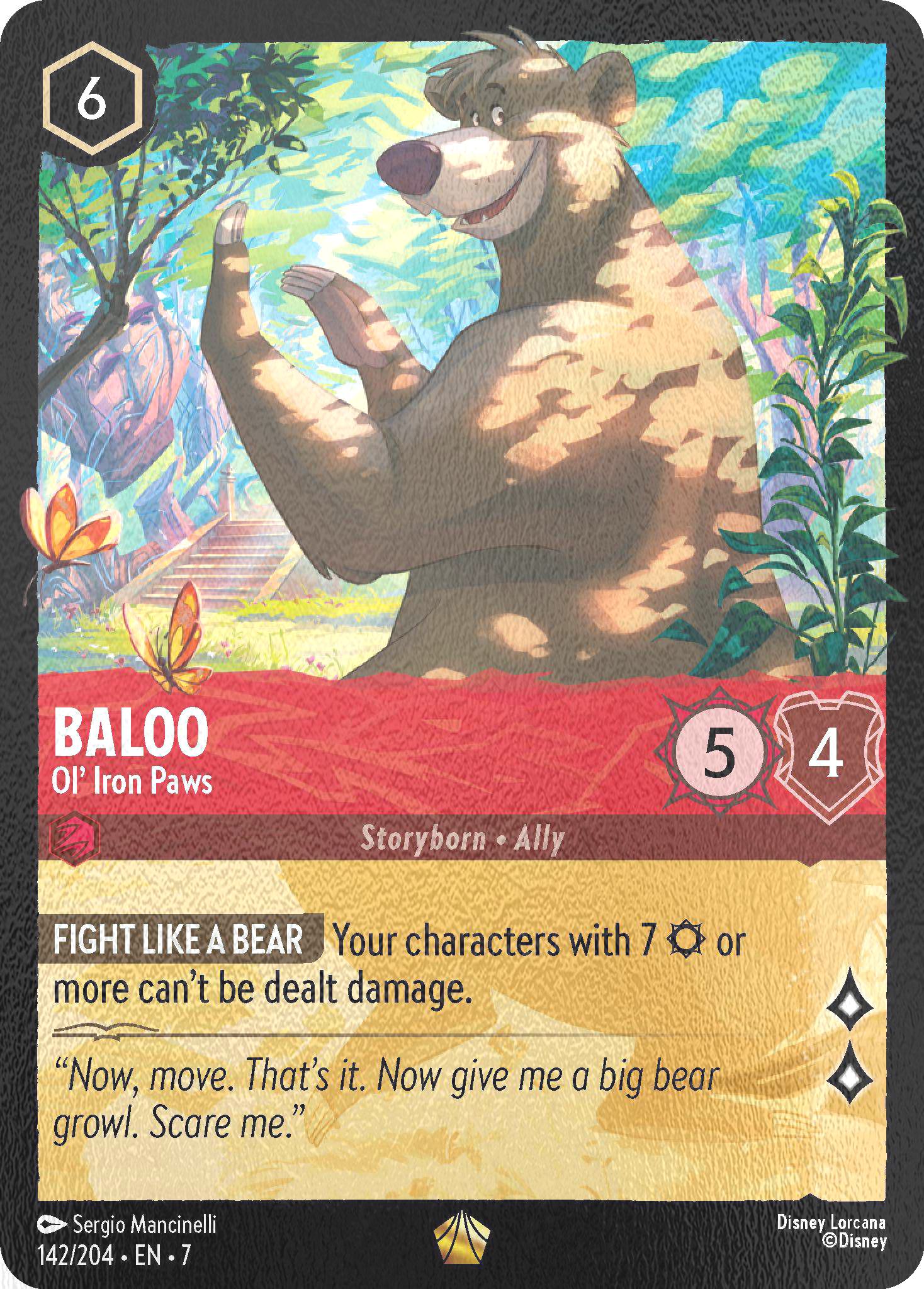 Island cold foil – Lorcana Baloo - Ol' Iron Paws - 142/204 [Archazia's Island] [Cold Foil]