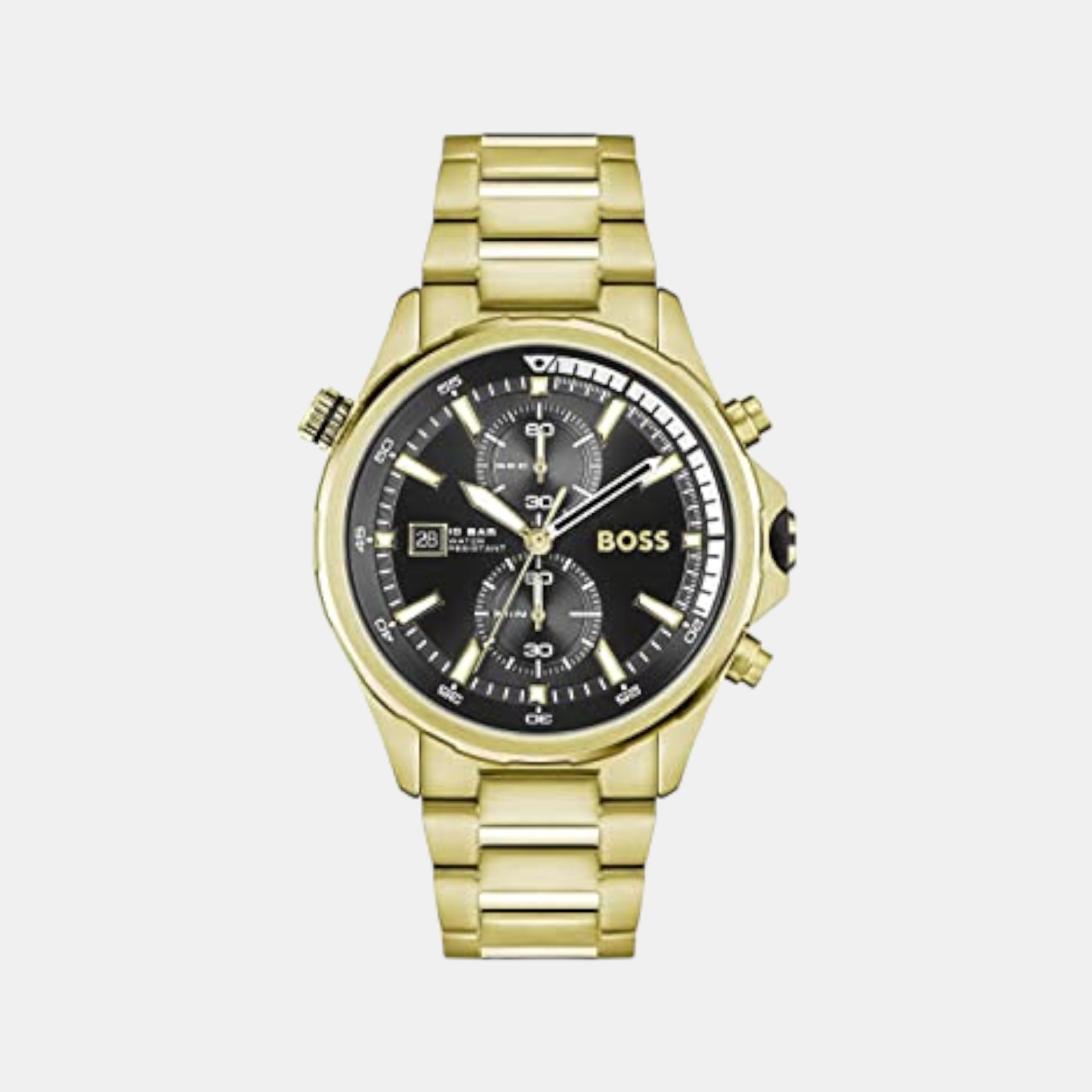Boss Globetrotter Men Quartz Black Dial Chronograph Stainless Steel Watch 1513932