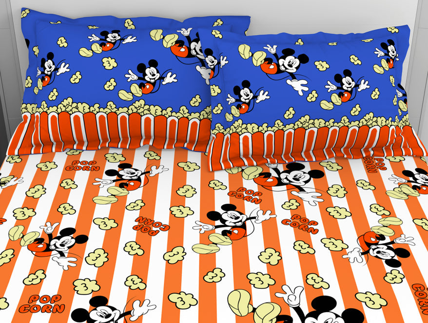 Spaces India Character Red Orange - Dark Orange 100% Cotton Double Bedsheet - Disney Mickey By Welspun - view 4