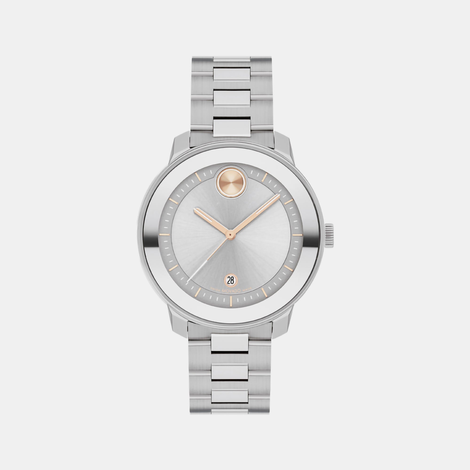 Movado Bold Women Quartz Silver Dial Analog Stainless Steel Watch 3600869
