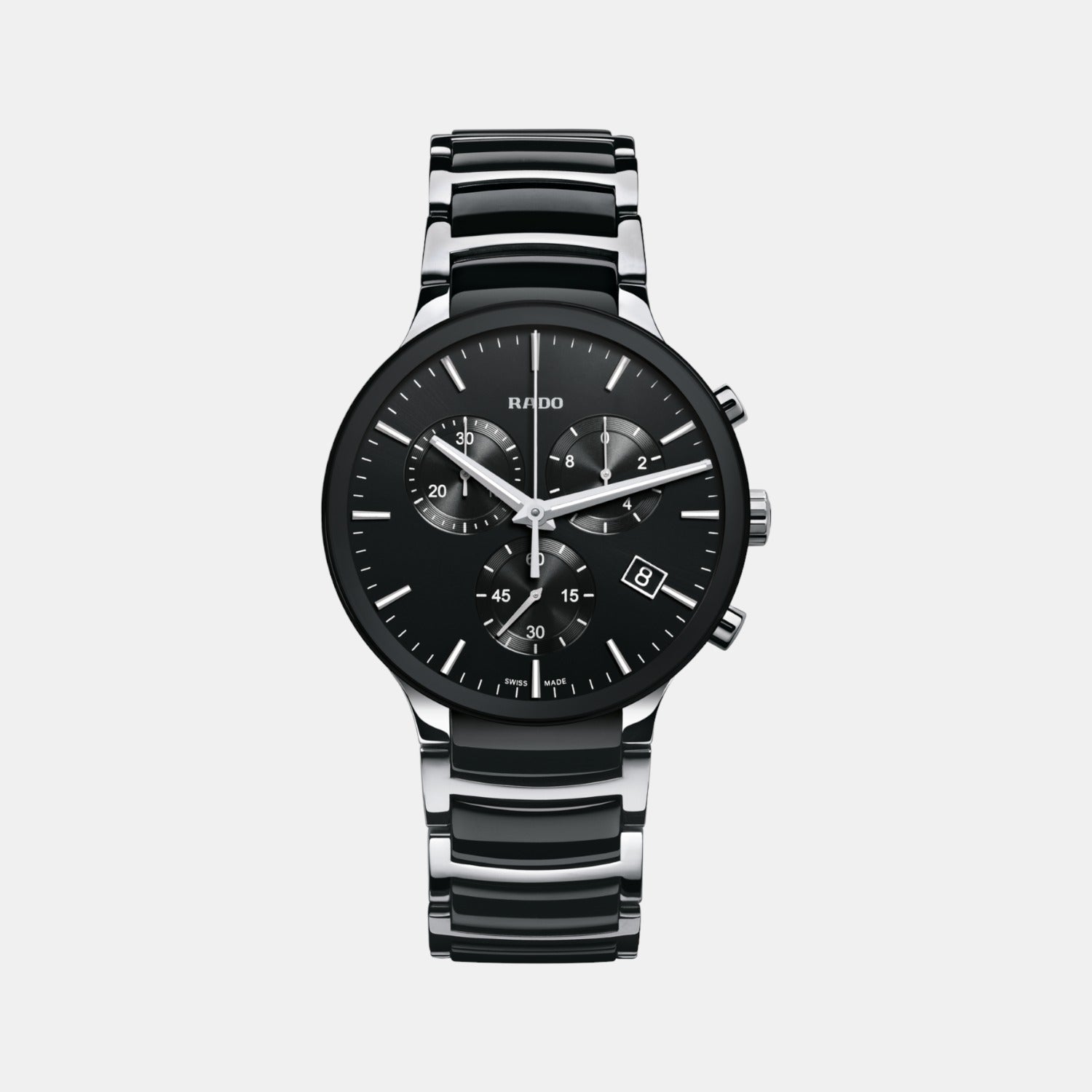 Rado Centrix Men Quartz Black Dial Chronograph Stainless Steel Watch R30130152
