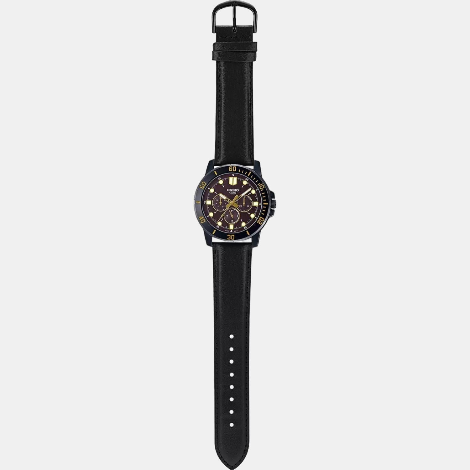 Casio Enticer Men Quartz Brown Dial Chronograph Leather Watch A1988 - view 6