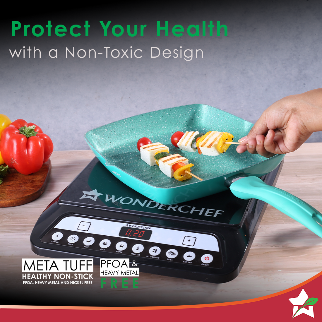Wonderchef Renewed Celebration Non-stick 24cm Grill Pan. - view 6