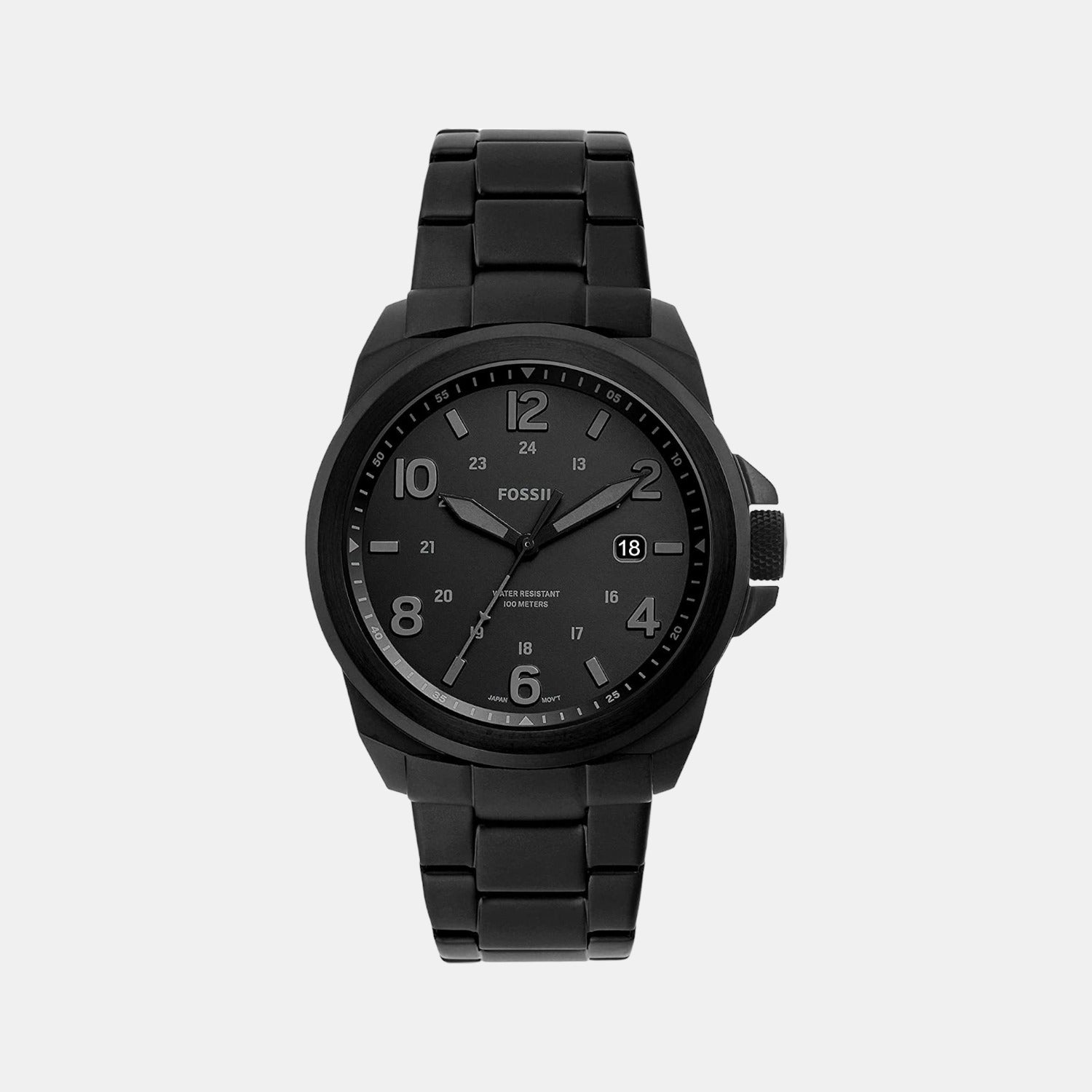 Fossil Bronson Men Quartz Black Dial Analog Stainless Steel Watch FS5940