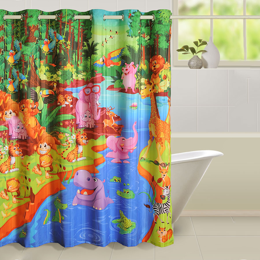 Swayam India Swayam Jungle Story Shower Curtains- 5601