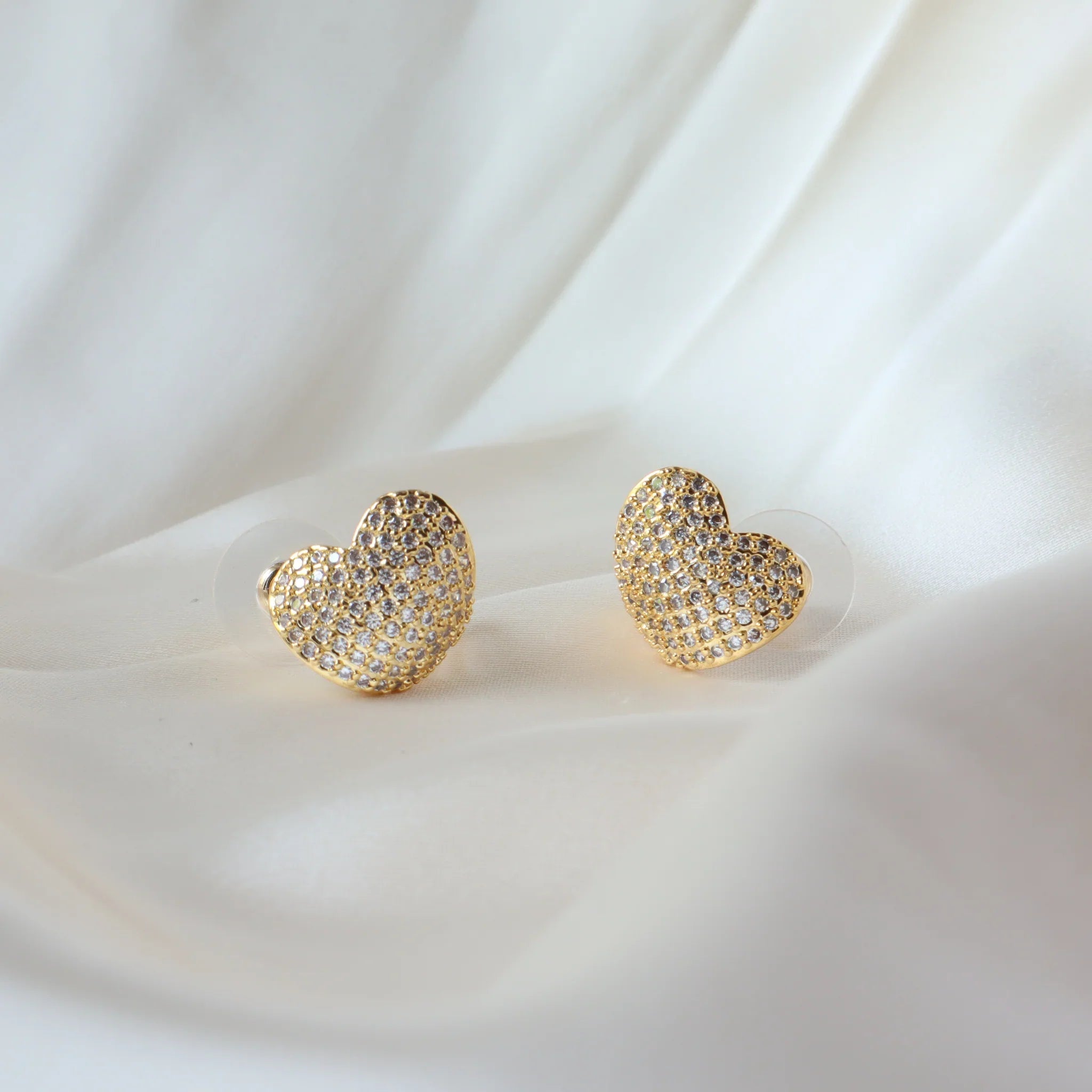 Ash Designs Heart Cuff 18K Gold Plated Earrings