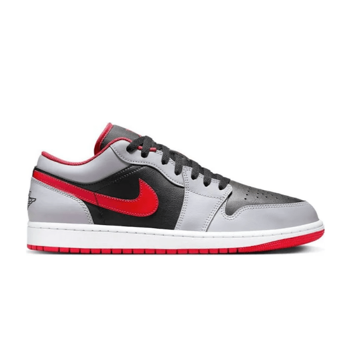 HYPE ELIXIR Jordan 1 Low Black Light Smoke Grey Gym Red
