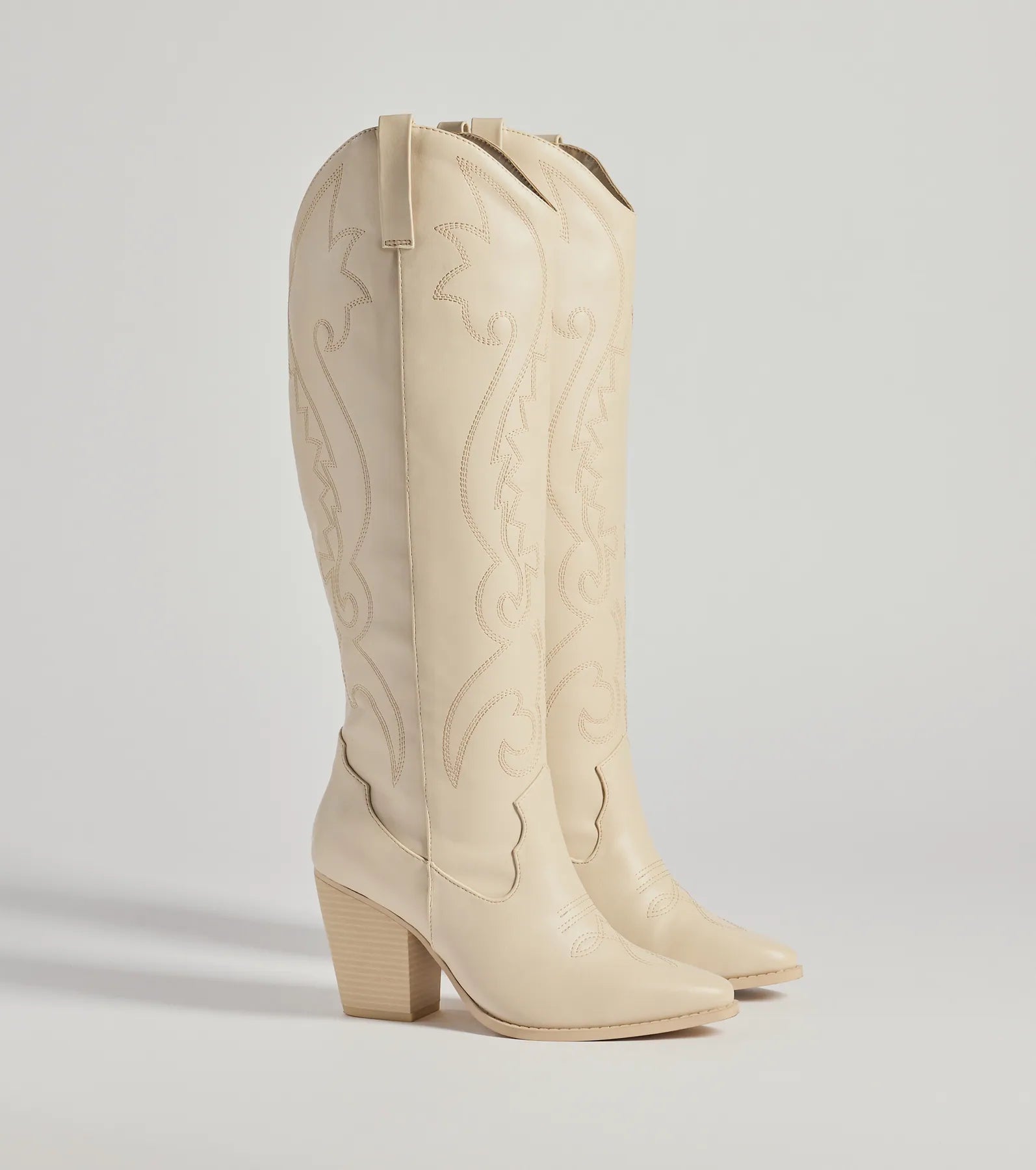 Windsor Western Flair Under-The-Knee Boots – IVORY