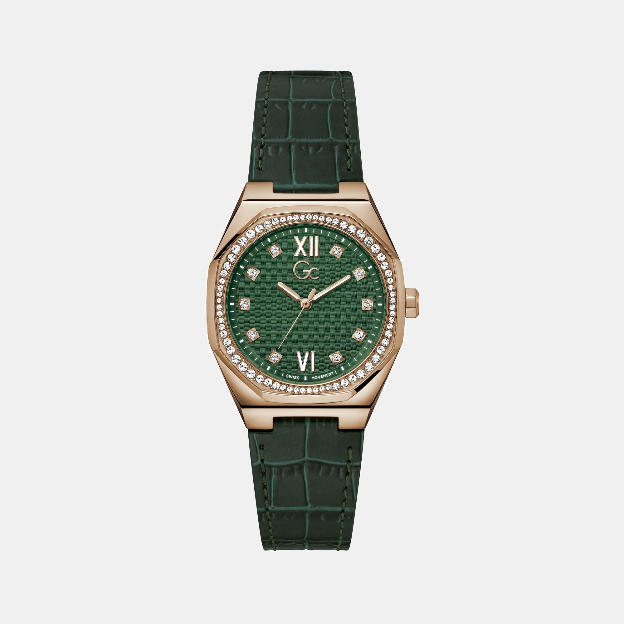 GC Coussin Sleek Women Quartz Green Dial Analog Leather Watch Z25004L9MF
