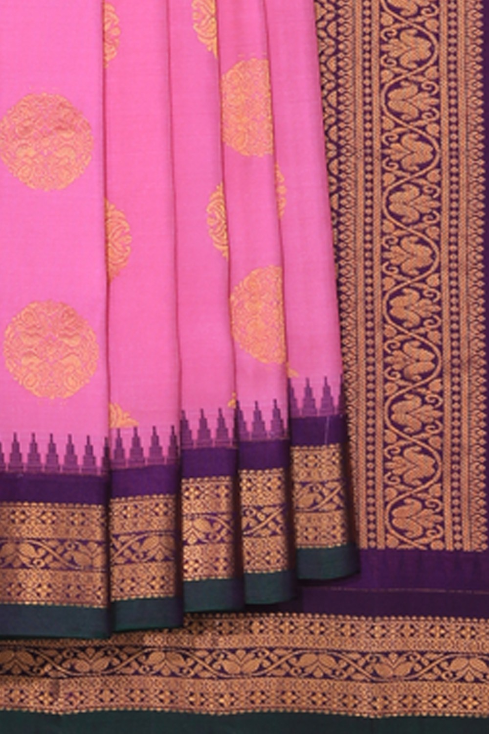 Kalanjali Gadwal Silk Lotus Pink Saree – Women's