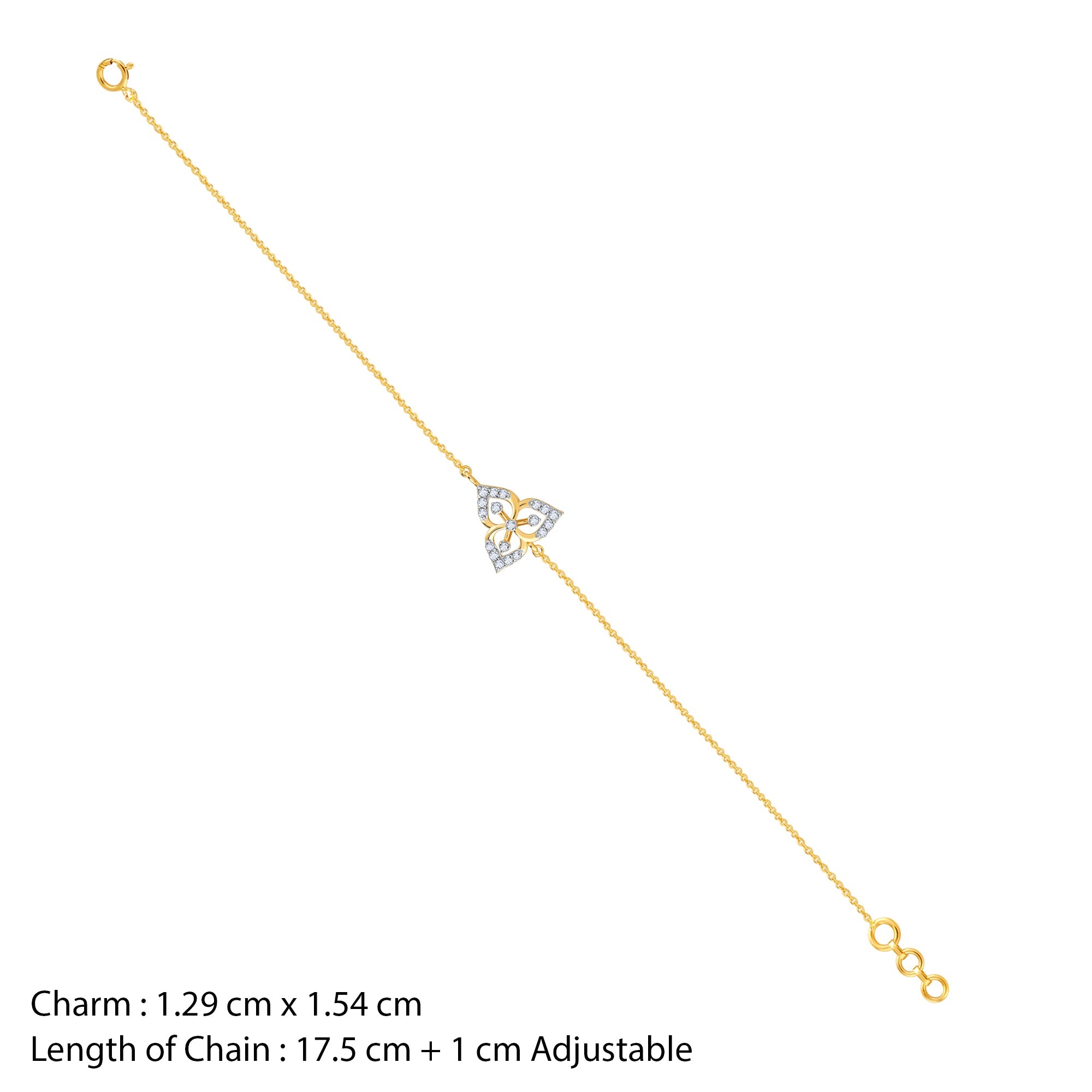 GIVA Jewellery Gold Jasmine Diamond Bracelet - view 4