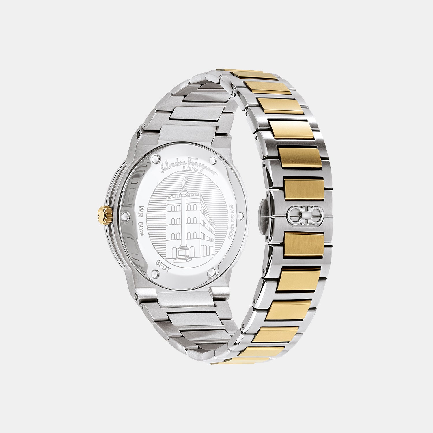 Ferragamo F-80 Classic Men Quartz White Dial Analog Stainless Steel Watch SFDT01420 - view 2