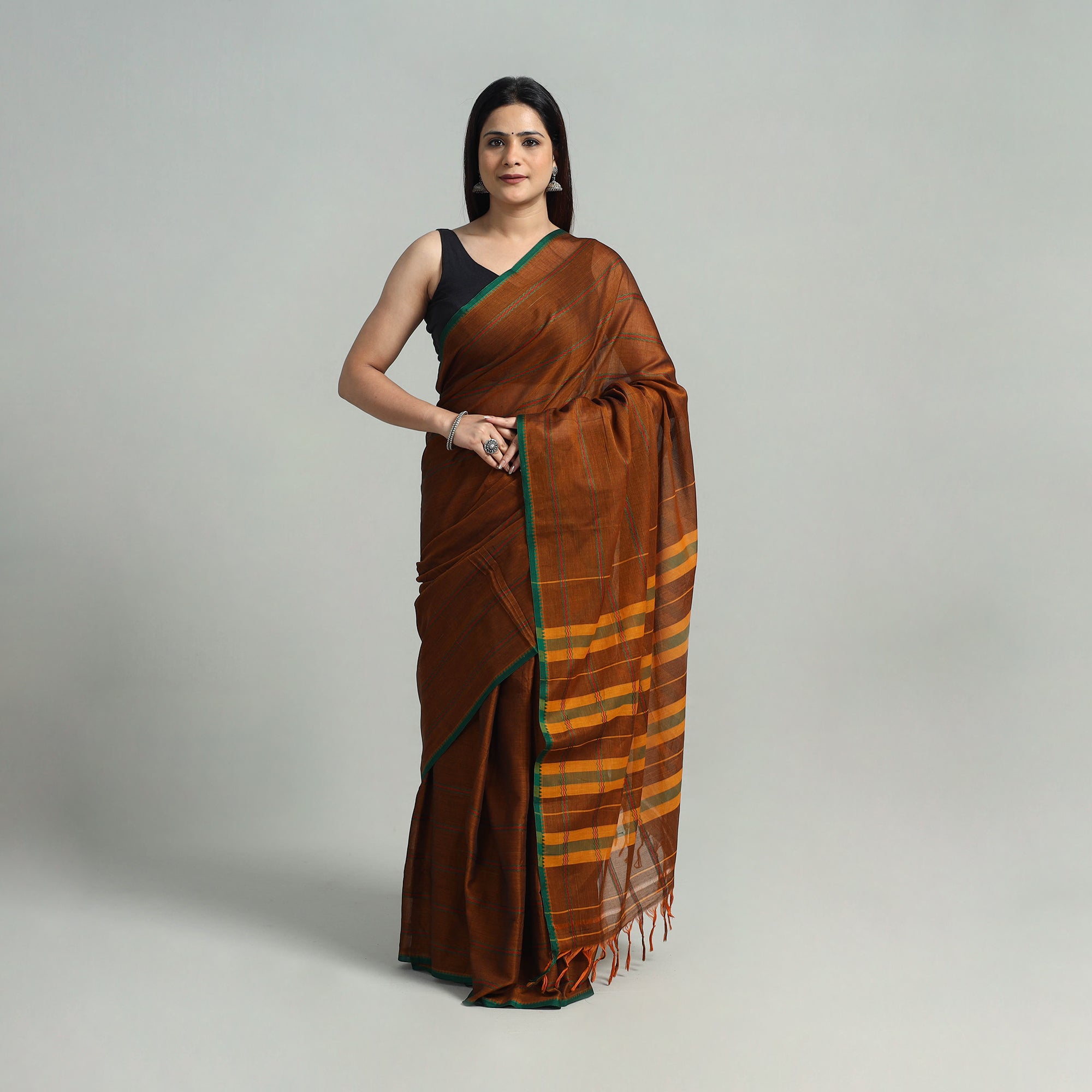 SOUTH KARGHA Brown - Mercerised Cotton Dharwad Saree 03
