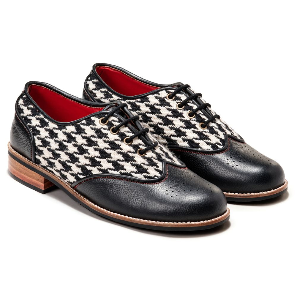 Banjaaran India White Classic Houndstooth_Brogue Women (discontinued)