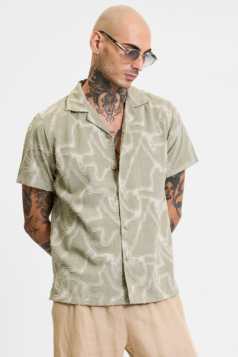 SNITCH Sage Abstract Box Fit Shirt