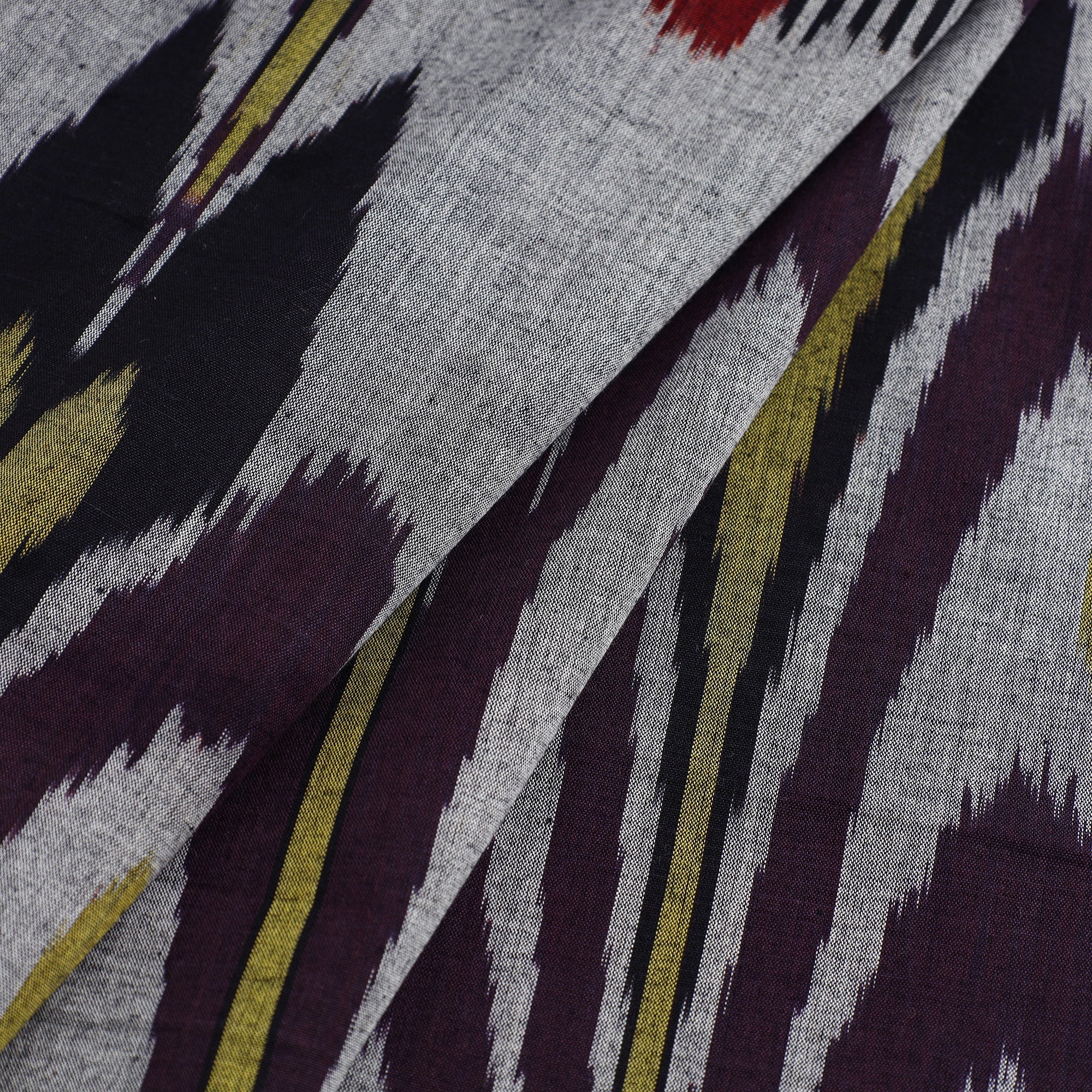 POCHAMPALLY IKAT WEAVES BY GOVARDHAN Grey - Handloom Cotton Central Asian Pochampally Ikat Fabric 08 - view 2