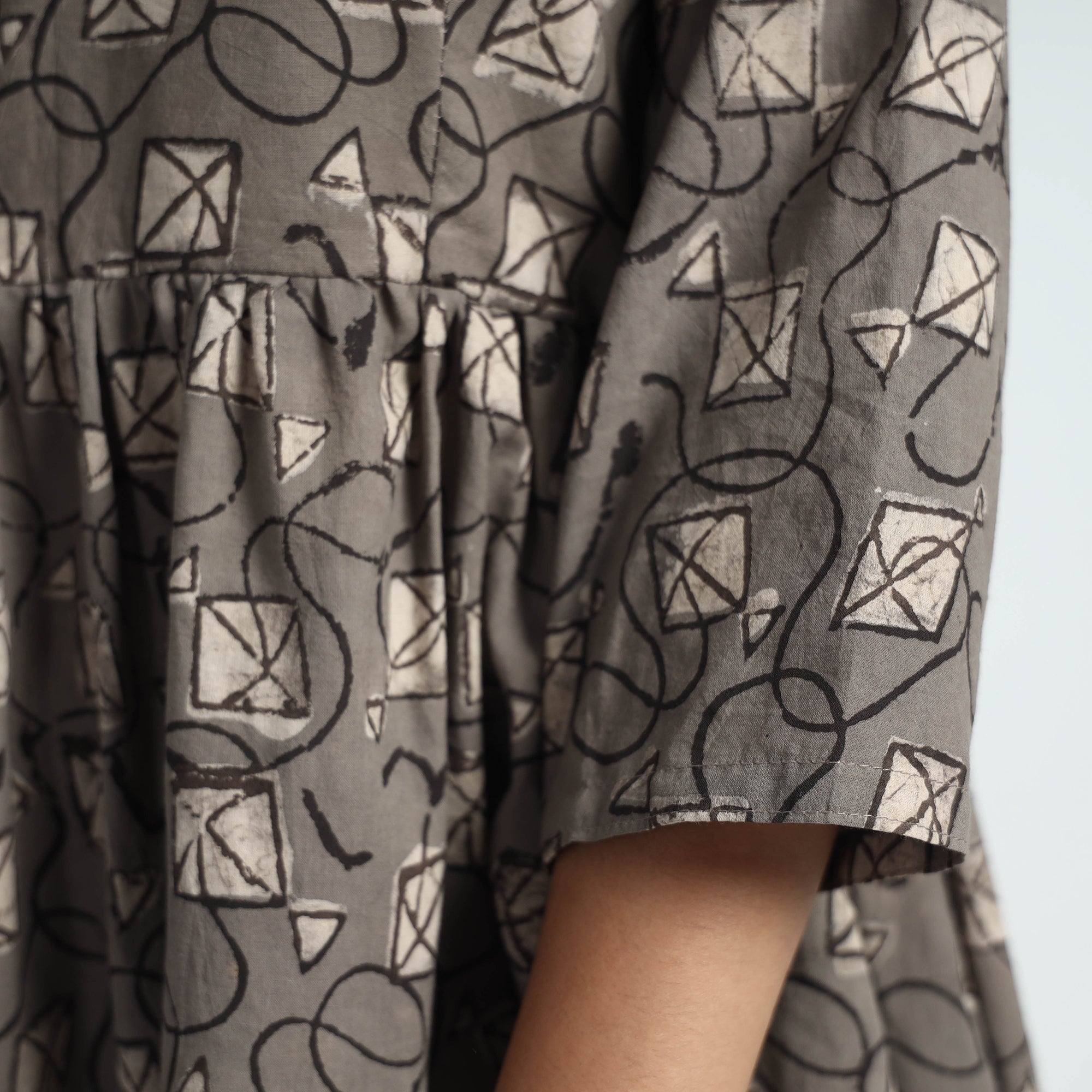 ITOKRI CASUALS Brown - Bindaas Art Block Printed Cotton Dress - view 6