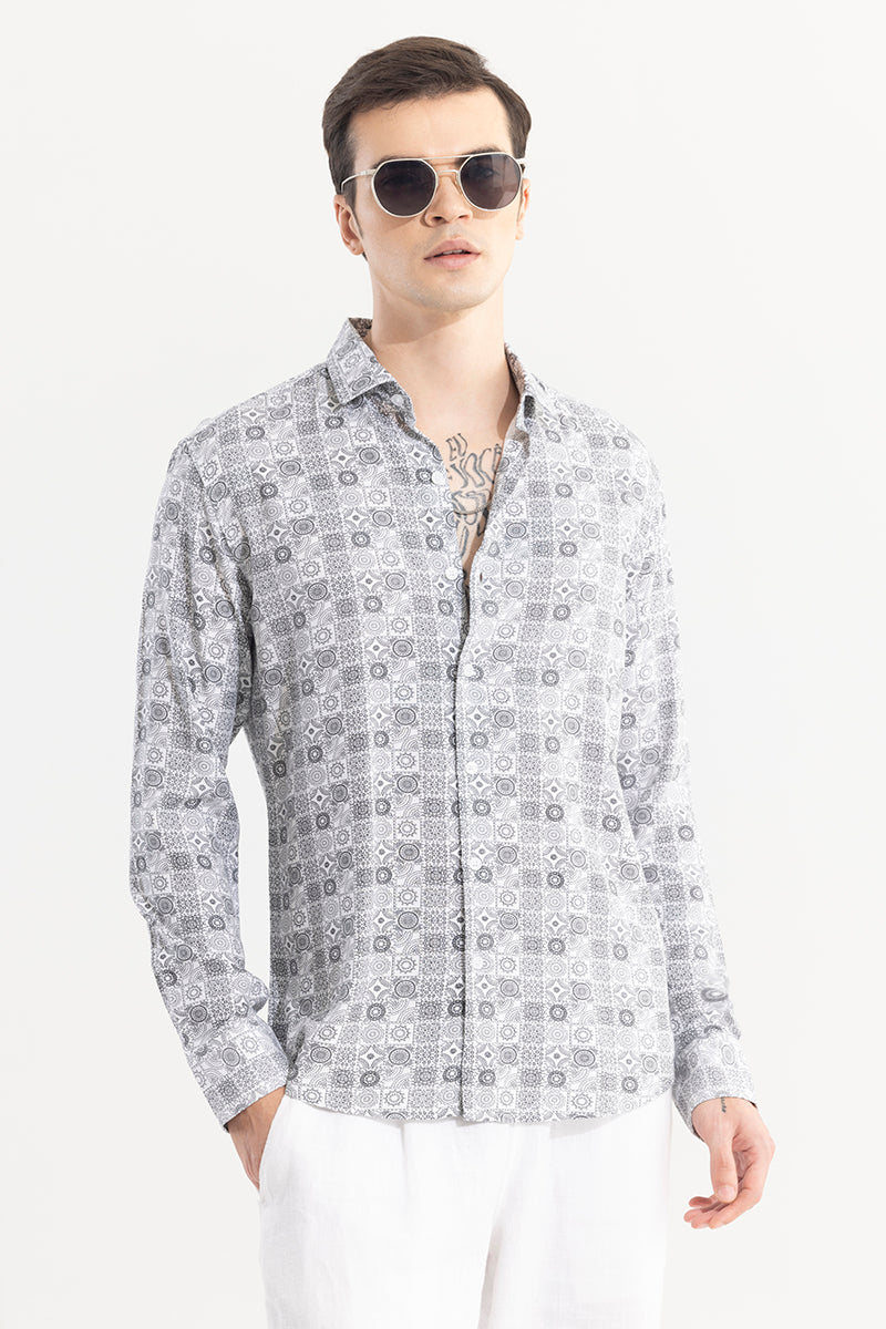 SNITCH Imprint Motif White Shirt
