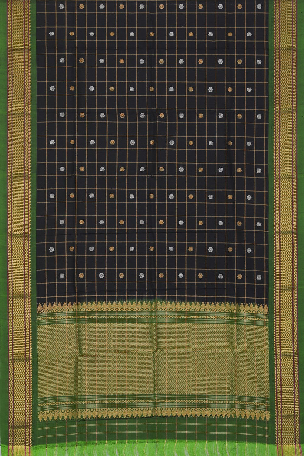 Kalanjali Gadwal Silk Black Dupatta - view 3