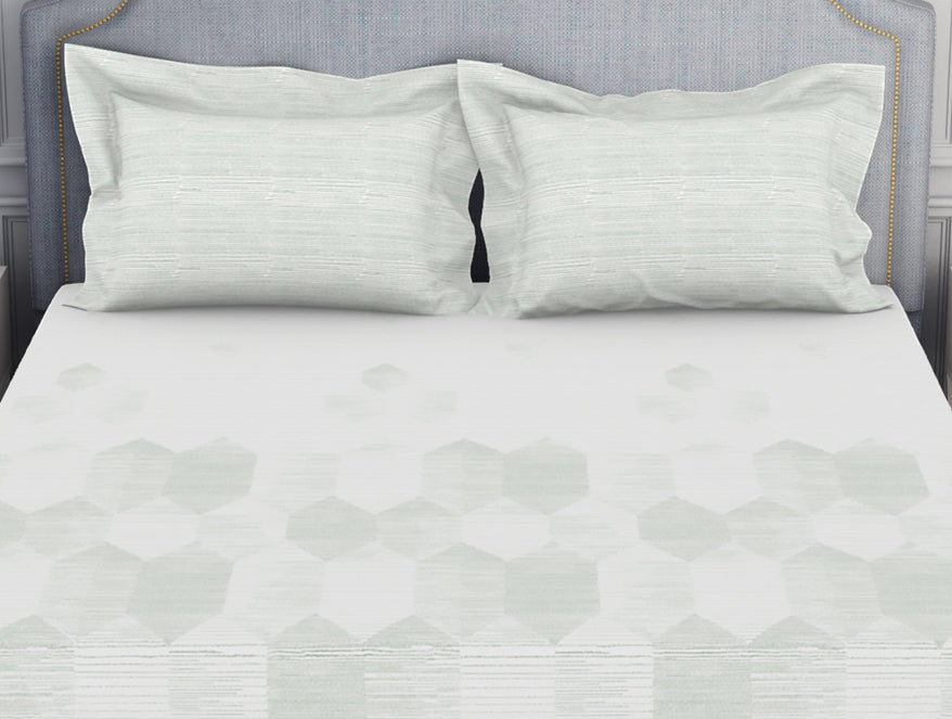 Spaces India Tonalelgence Geometric 100% Cotton Double Bedsheet - Essentials by Spaces - view 10